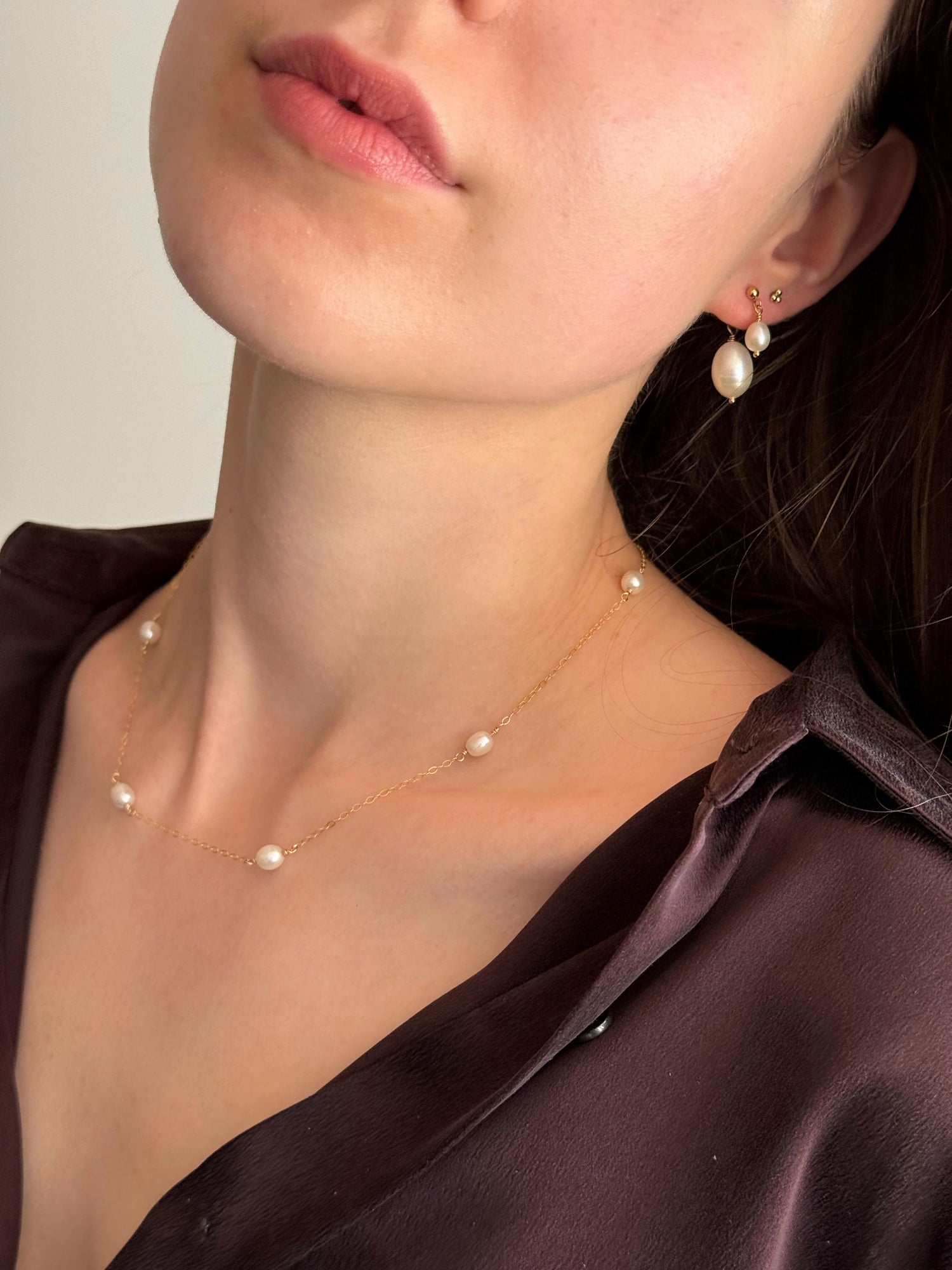 Minimalist gold-filled pearl necklace crafted in Wellington