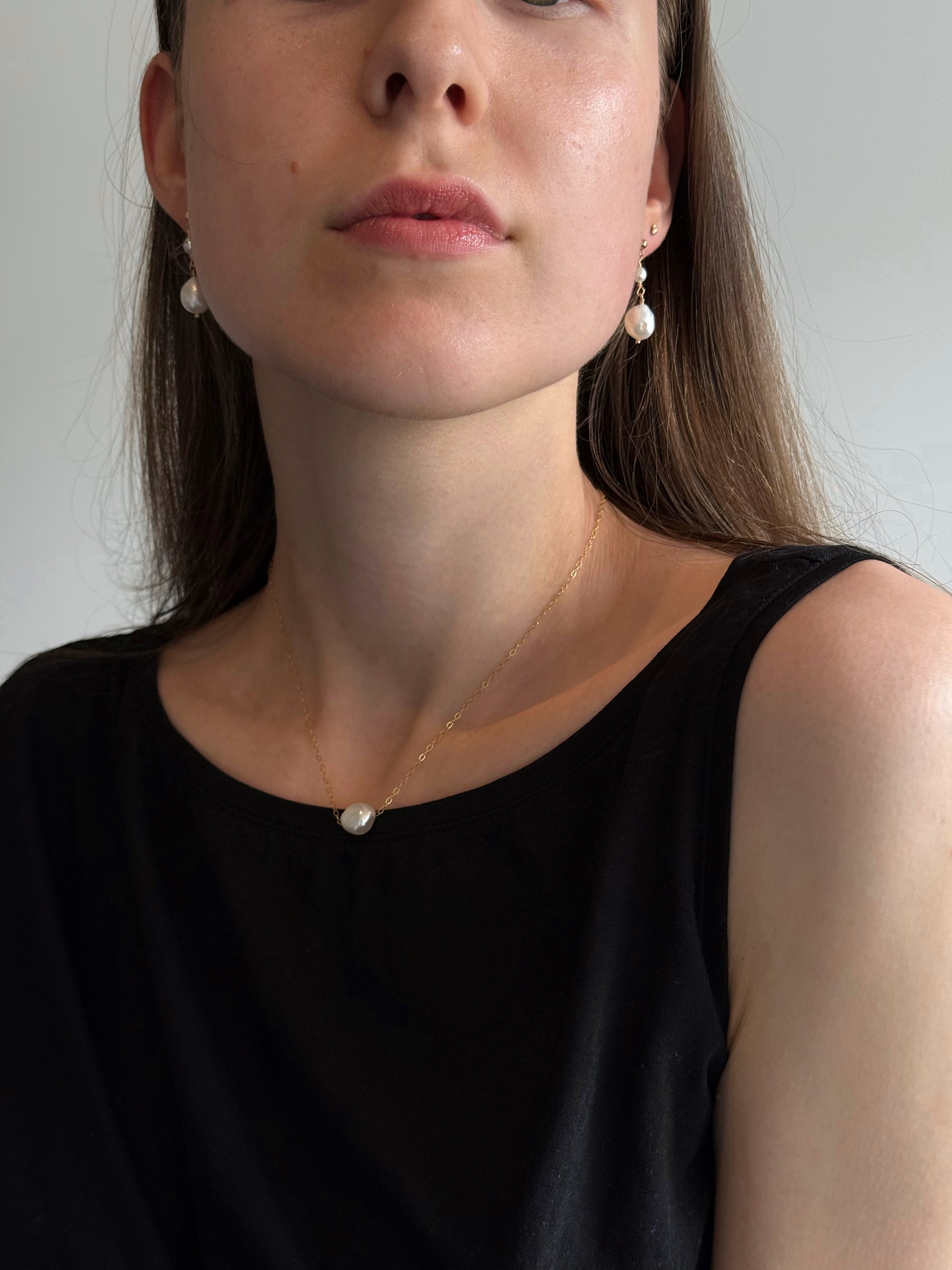 NUGGET PEARL NECKLACE · 14K GOLD-FILLED · FRESHWATER PEARL