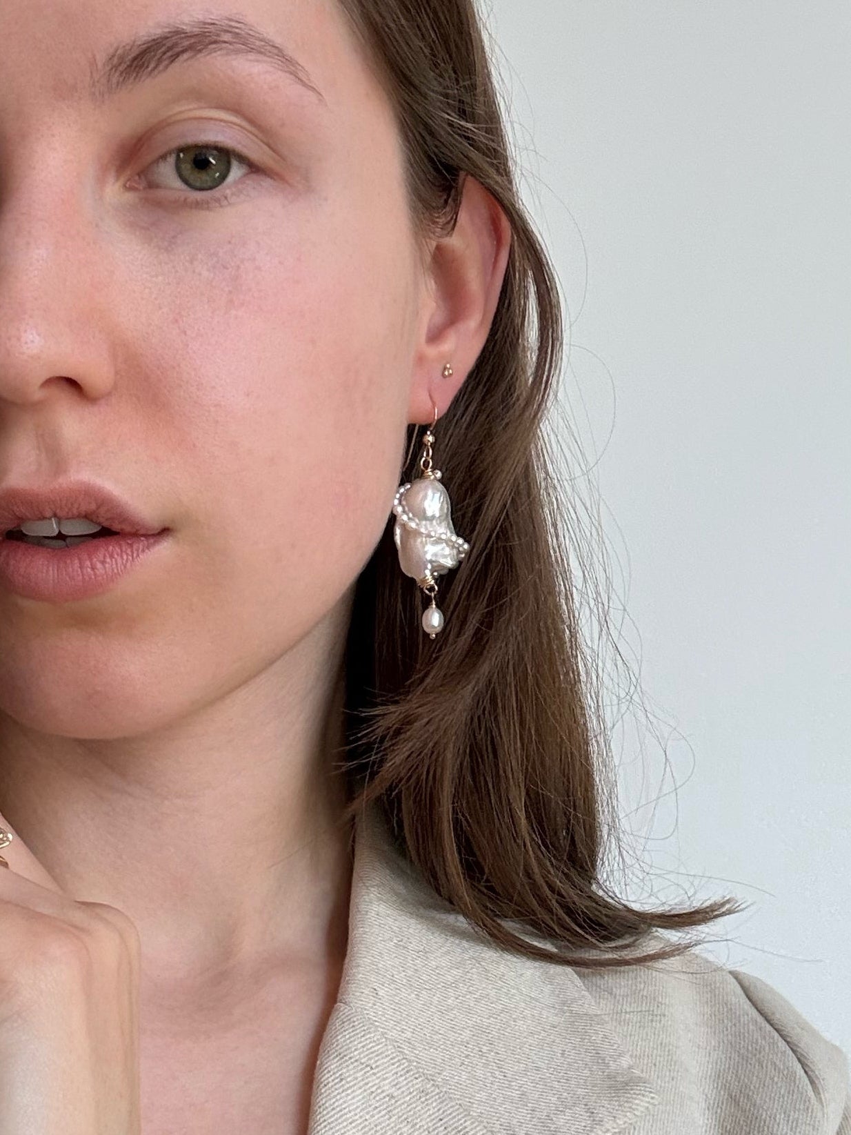 Baroque and Seed Pearl Drop Earrings · 14k Gold Filled ·  Freshwater Pearls