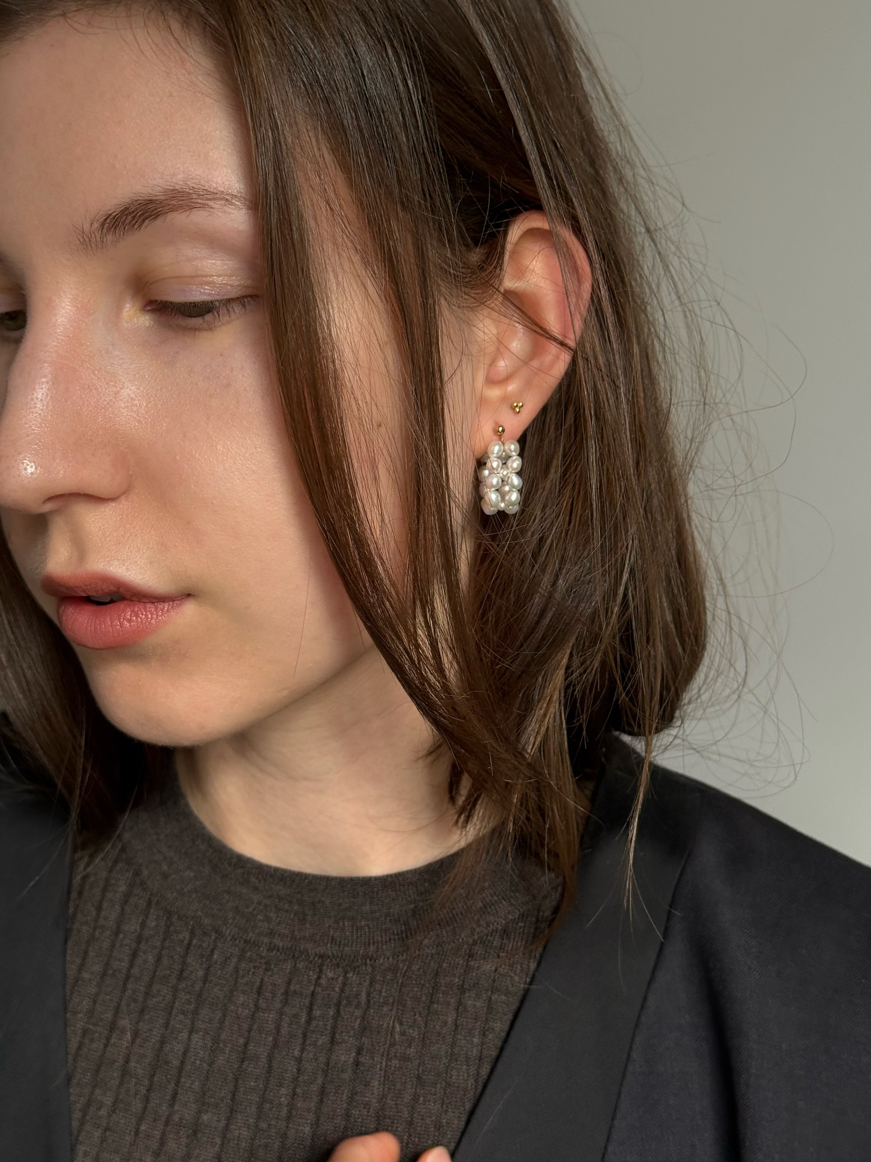 Seed Pearl Hoop Earrings · 14k Gold Filled ·  Freshwater Pearls
